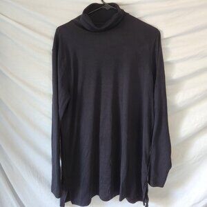 Lands' End Men’s Turtleneck Shirt XL/T Black 100% Cotton